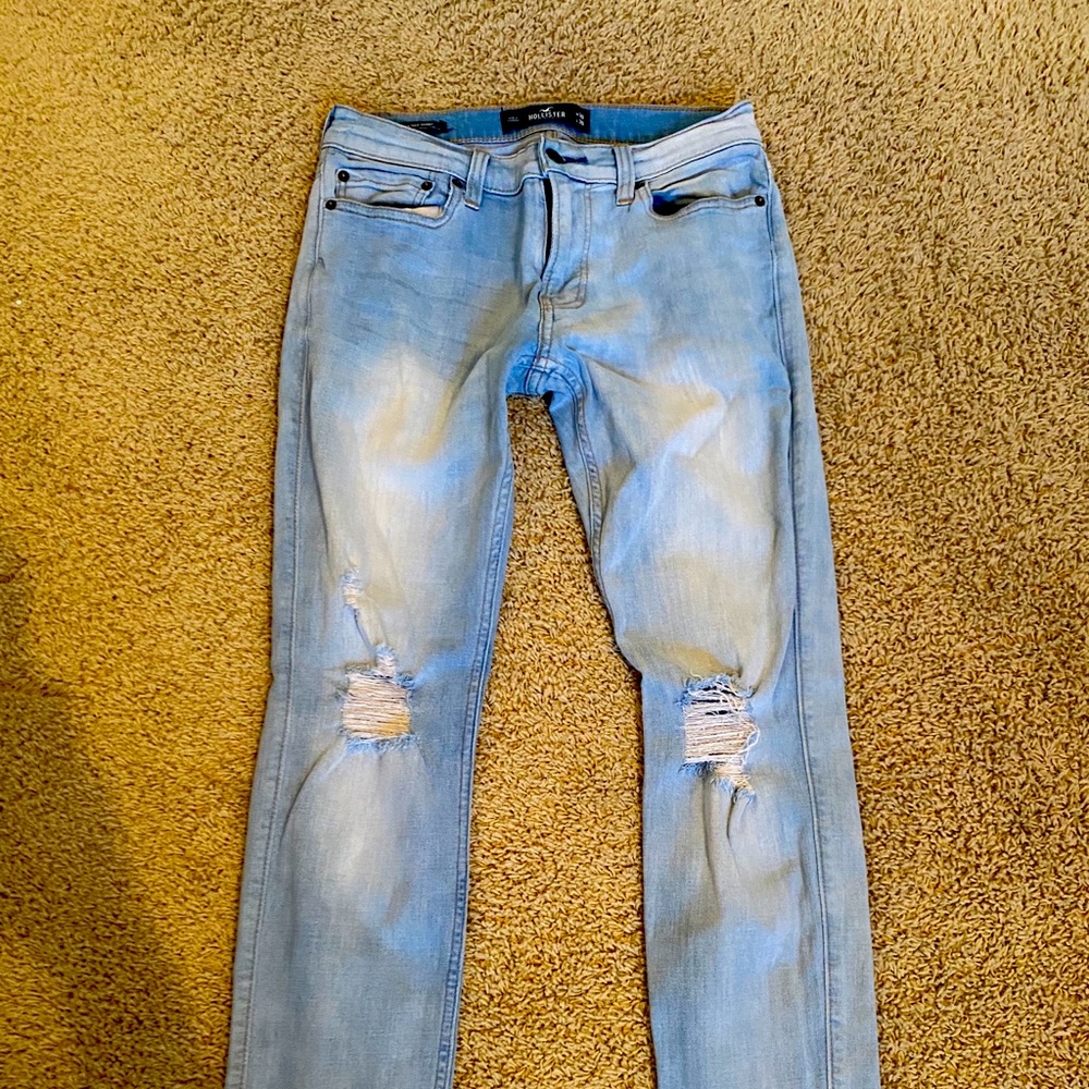 Hollister light wash ripped jeans